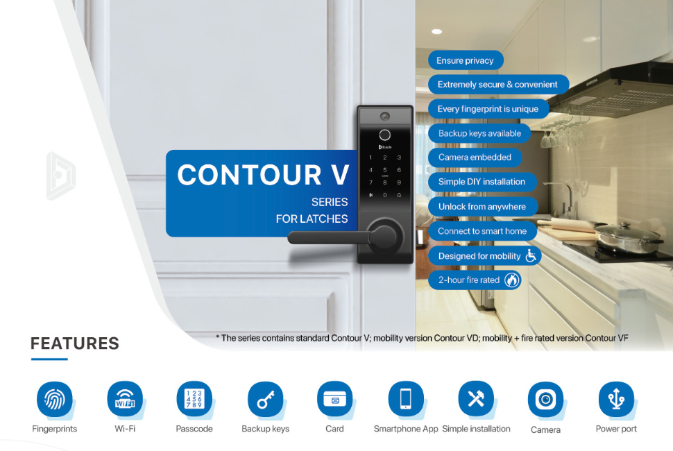 Blusafe Contour V camera captures smart lock