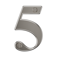 Door Numbers 0-9 & Letter A-E Chrome