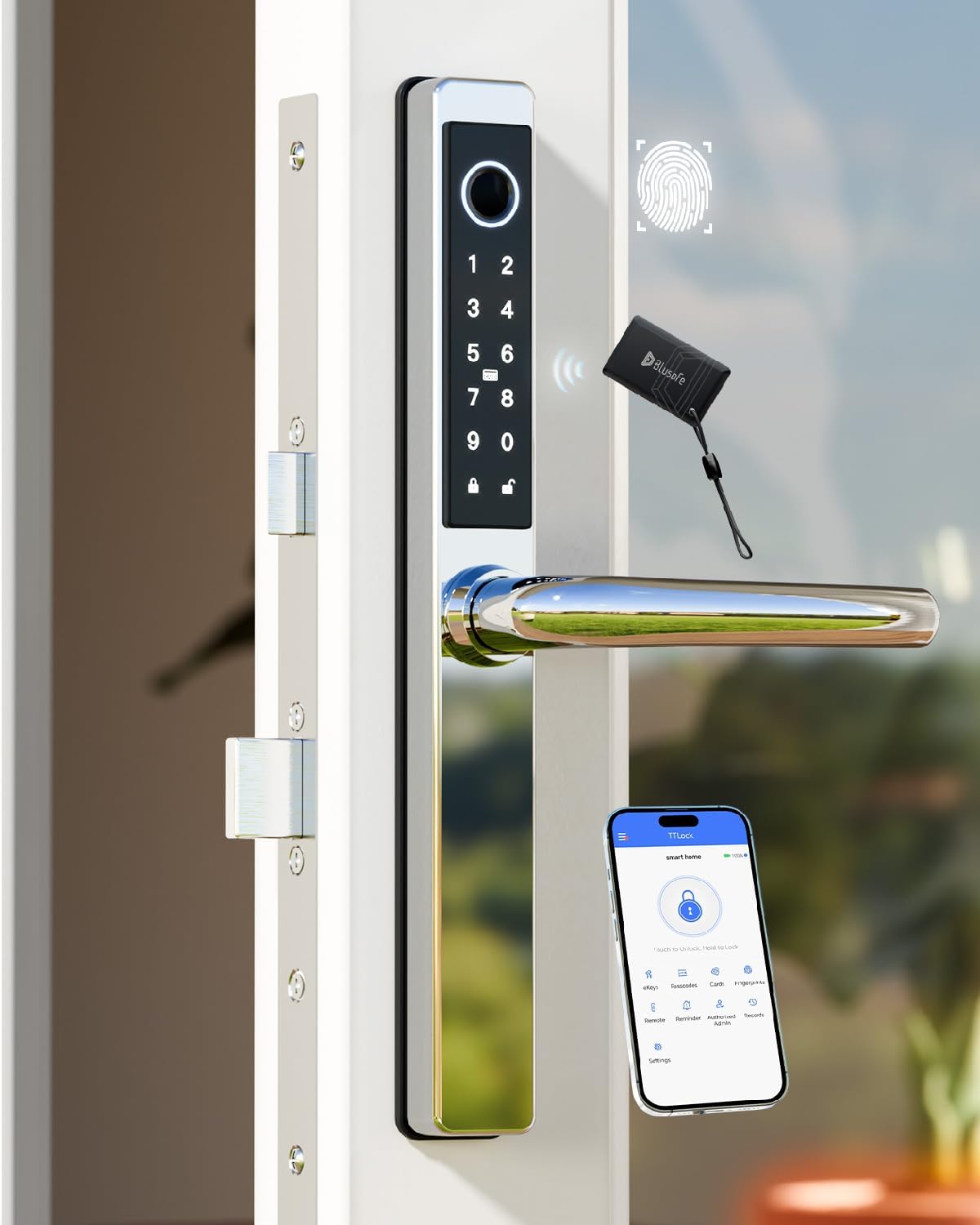 Origin Smart Plus（OSP）Fingerprint Door Lock with Keypad，Front Door Children Proof Deadbolt