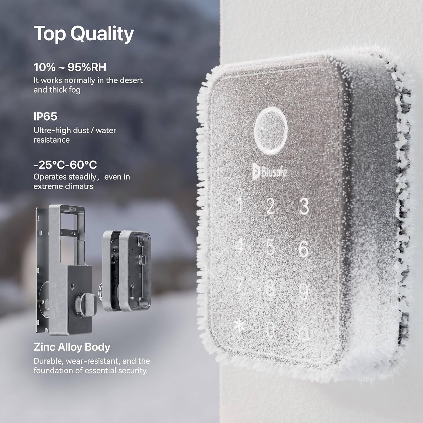 Cloud+Big Handle Fingerprint Door Lock Smart Locks for Front Door Keyless Entry Door Lock Handle Set