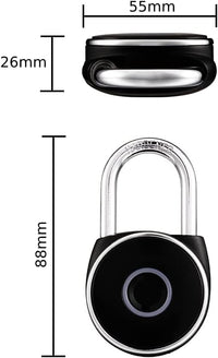 Blusafe Fingerprint Padlock, Smart Fingerprint Padlock, Anti-Theft, IP66, 20 Fingerprints