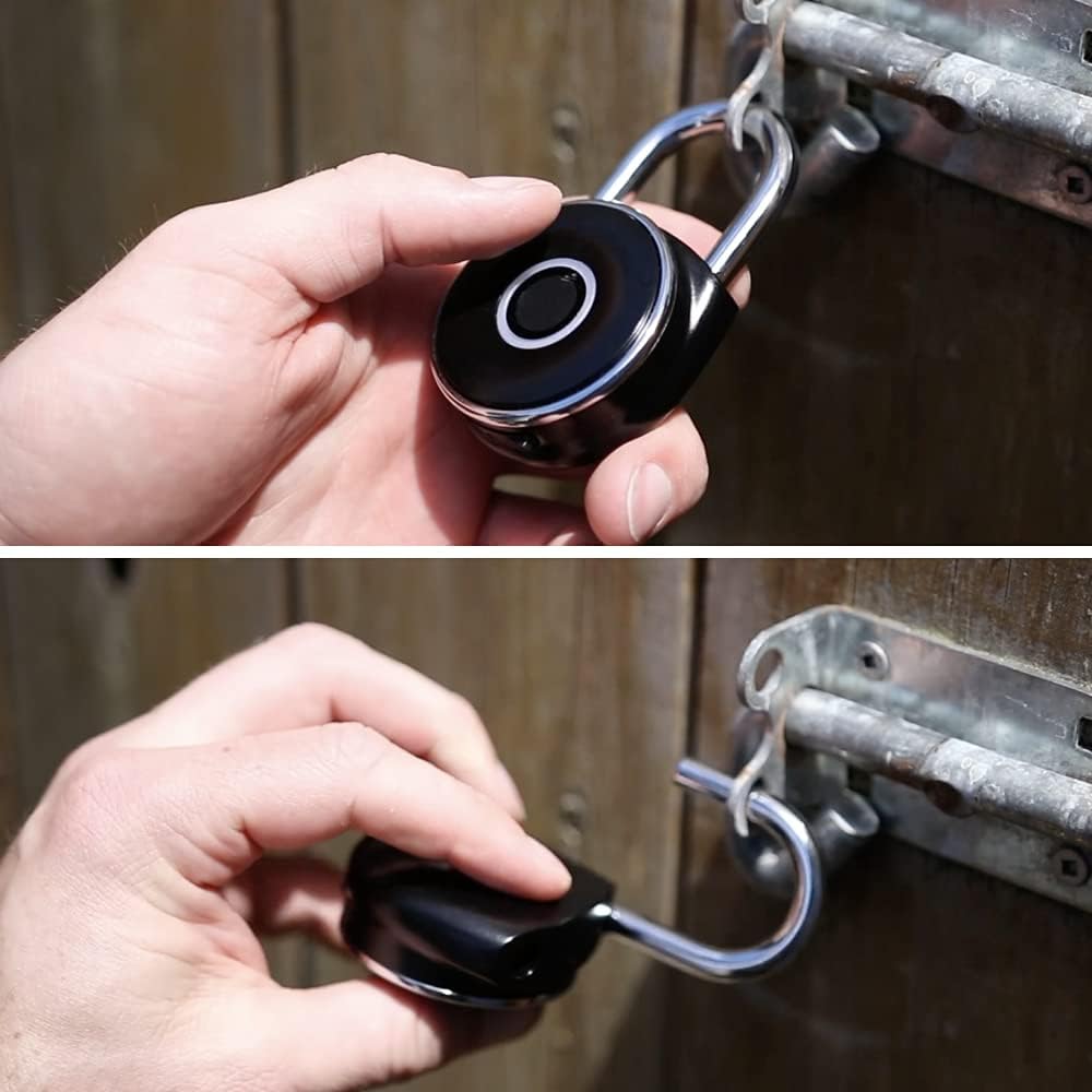 Blusafe Fingerprint Padlock, Smart Fingerprint Padlock, Anti-Theft, IP66, 20 Fingerprints