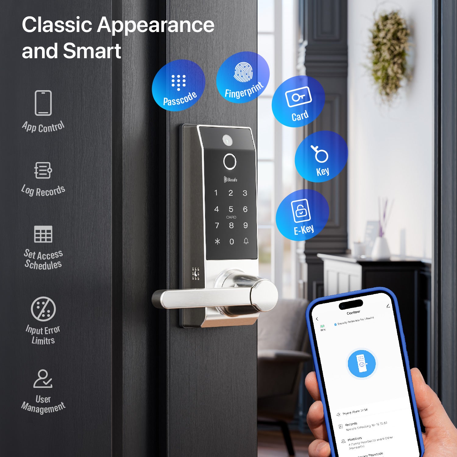 Contour V 2nd Smart Lock Ring Doorbell Fingerprint Deadbolt for Homeowners with Camera