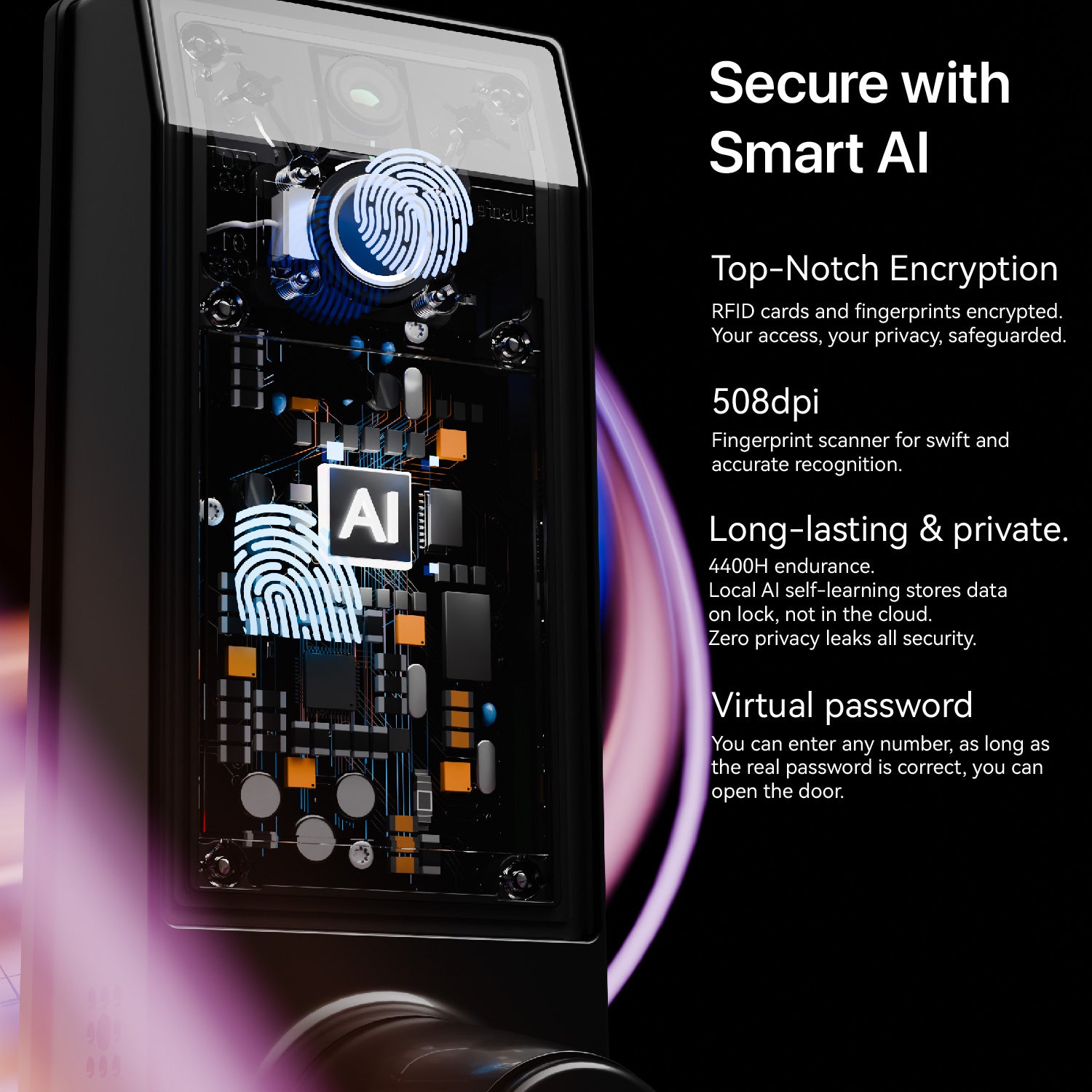 Contour V 2nd Smart Lock Ring Doorbell Fingerprint Deadbolt for Homeowners with Camera