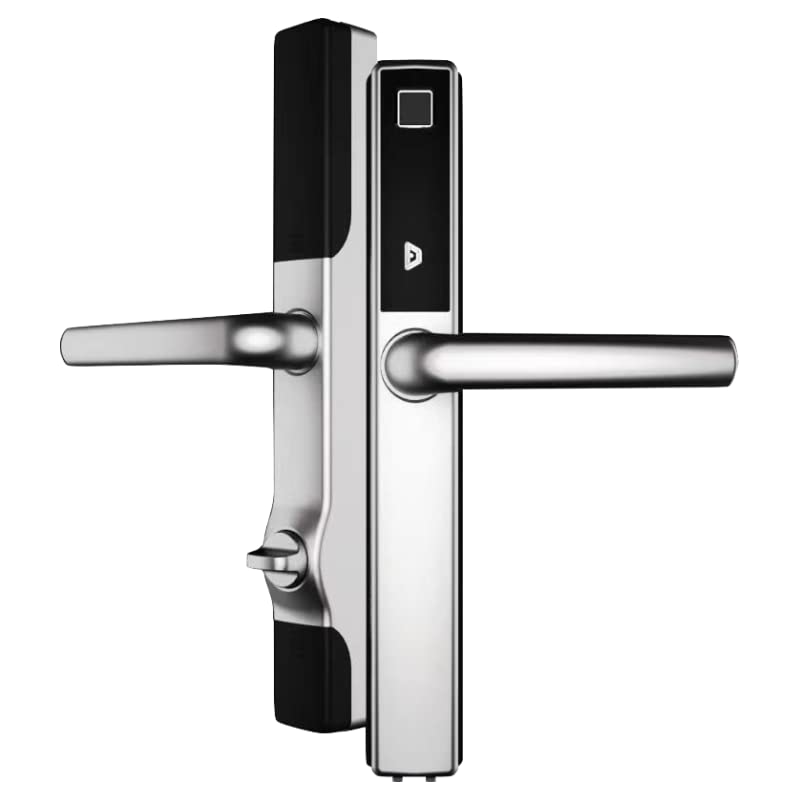 Origin Smart Keyless Door Handle for Home Security, App Control, Key Card, Remote Lock/Unlock (Satin Chrome)