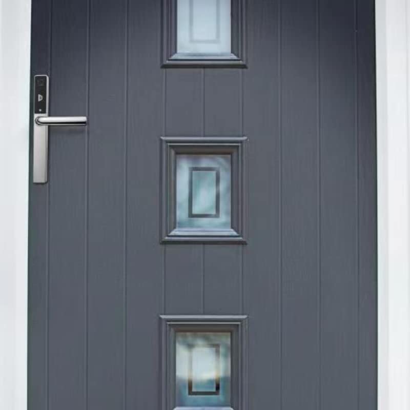 Origin Smart Keyless Door Handle for Home Security, App Control, Key Card, Remote Lock/Unlock (Satin Chrome)