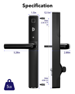 OS Smart Lock, 92PZ Cerradura multipunto con pestillo de elevación y cerradura de embutir, negro